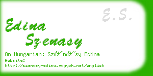 edina szenasy business card